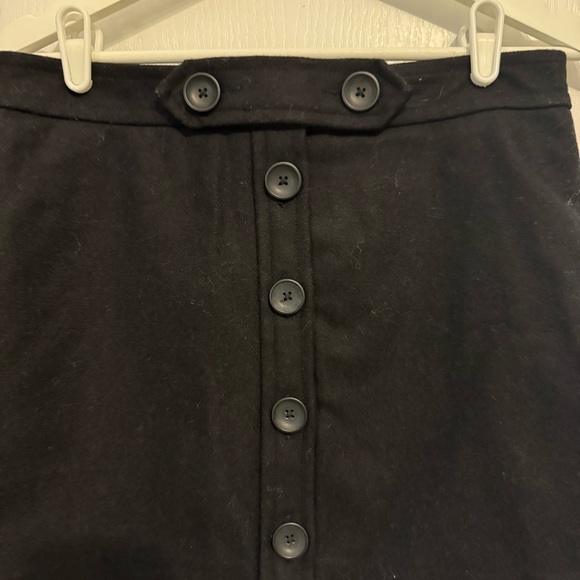 GAP womens black mini skirt 4 wool blend button up fully lined Y2K 90s 2000s - Picture 2 of 15